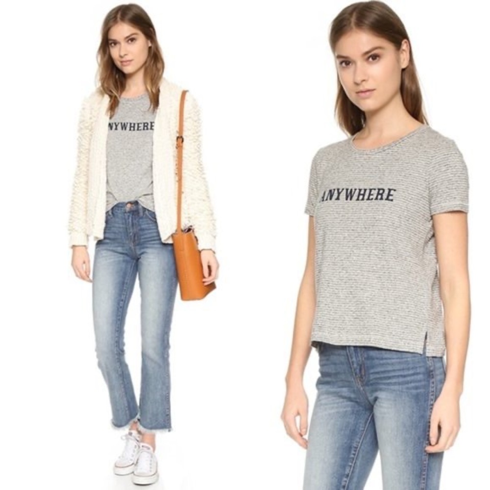 Madewell Anywhere striped crop tee size small